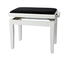 Charger l'image dans la galerie, Banquette Piano DeLuxe Blanc Brillant Assise noire