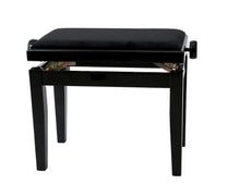 Charger l'image dans la galerie, Banquette Piano DeLuxe Noir Brillant Assise noire