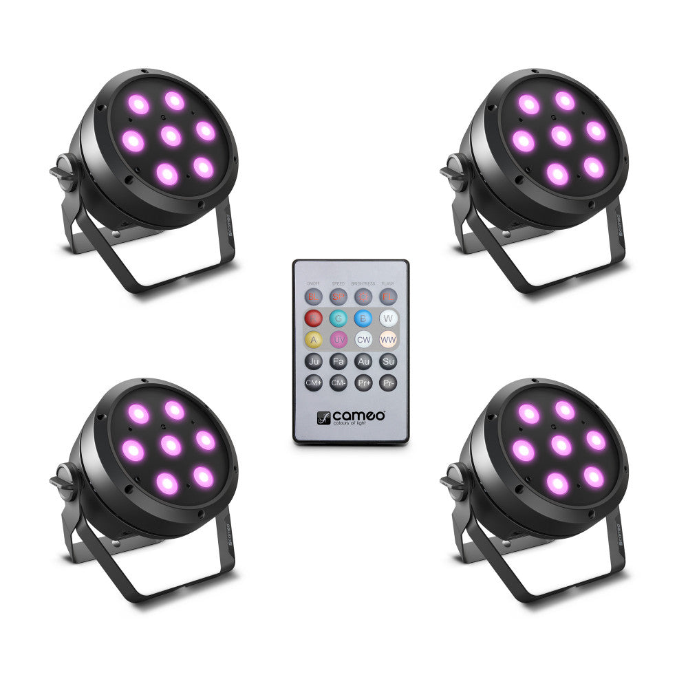 Cameo ROOT® PAR 4 SET 1 Set composé de 4 x CLROOTPAR4 avec télécommande infrarouge