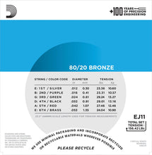 Charger l'image dans la galerie, D'ADDARIO AND CO EJ11 80/20 BRONZE LIGHT 12-53