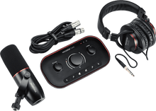 Charger l'image dans la galerie, FOCUSRITE - RFO VOCASTER-TWO-STUDIO - Pack pour podcast - Interface audio 2 entrées / Micro / Casque / Accessoires