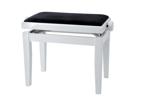 Banquette Piano DeLuxe Blanc mat Assise noire