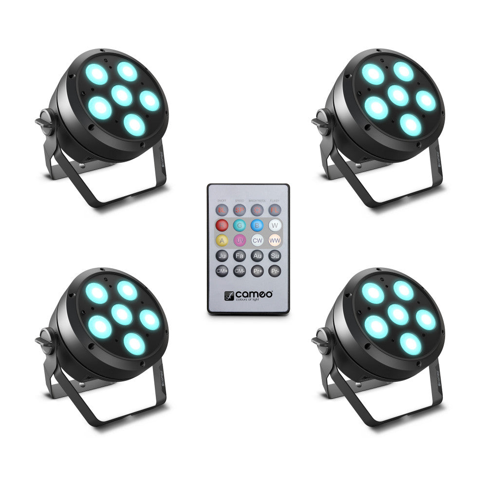 Cameo ROOT® PAR 6 SET 1 Set composé de 4 x CLROOTPAR6 avec télécommande infrarouge